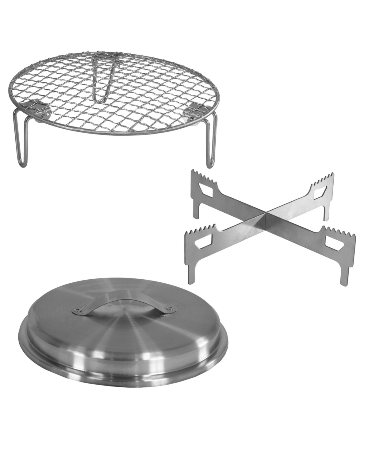 Sunnydaze Decor 3-Piece Stainless Steel Smokeless Fire Pit Accessory Kit