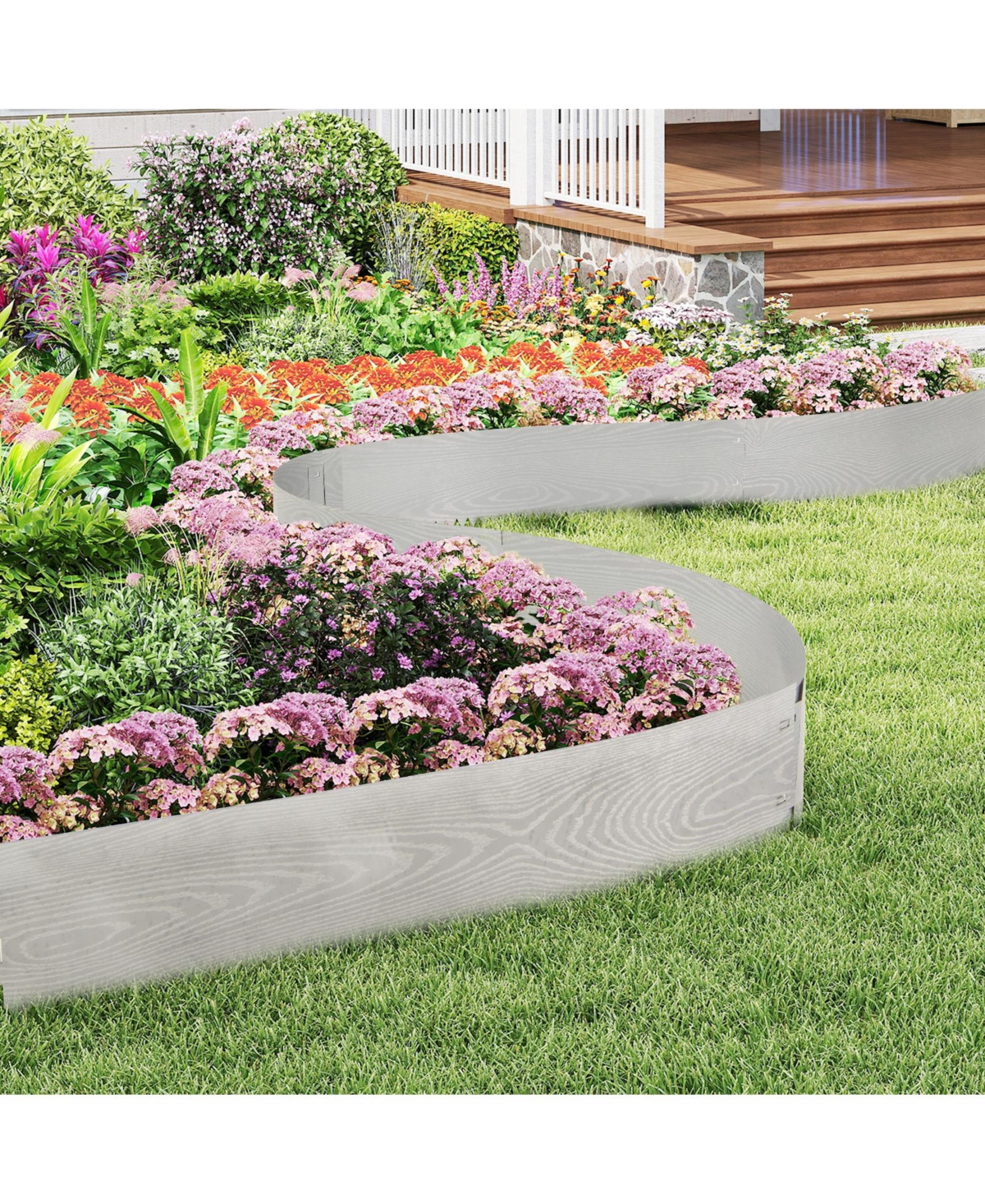 Sugift 6-Pack 20 Ft Galvanized Metal Landscape Edging for Lawn