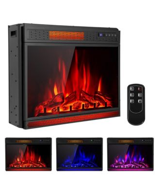 28'' Electric Fireplace Recessed 900/1350W Fireplace Heater with Remote Control