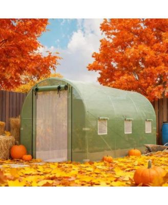 6.5 x 14.6 x 6.6 FT PE Cover Steel Walk In Tunnel Greenhouse for Garden