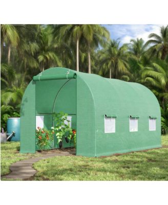 PE Cover Steel Walk In Tunnel Greenhouse for Outdoor Backyard