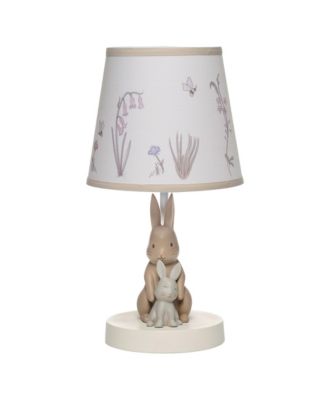 Signature Bunny Hop Hand-Painted Resin Rabbits Lamp with Shade