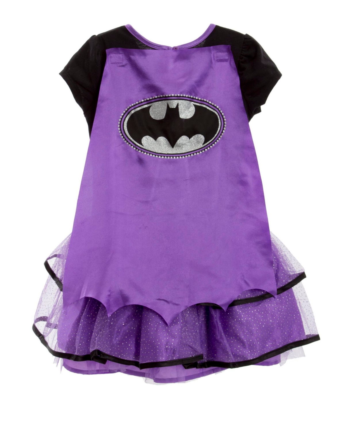 Justice League Warner Bros Costume Dress Leggings Cape and Headband 4 Piece Set