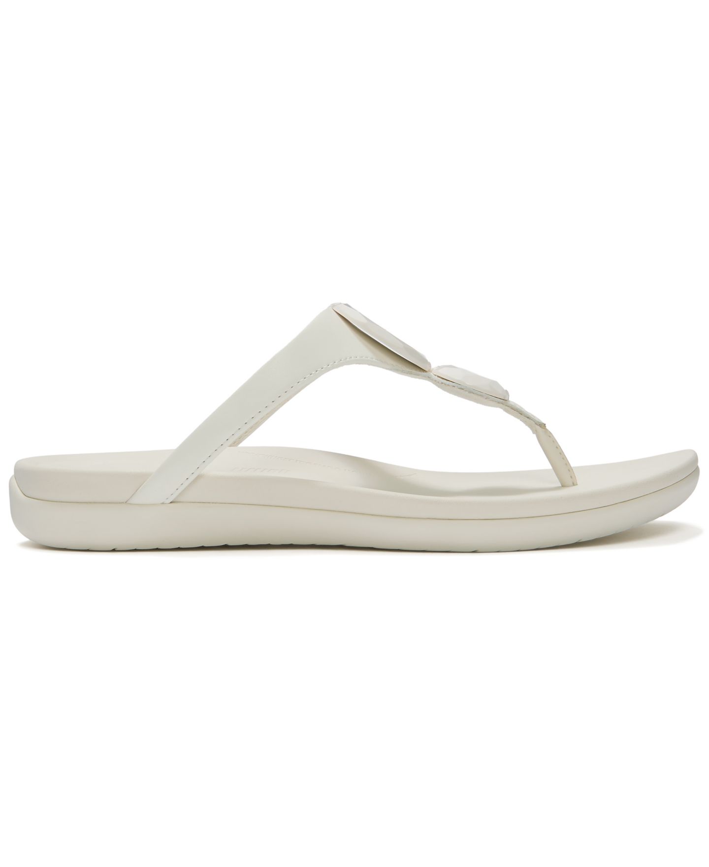 Женские сандалии FitFlop Solay Glossy-Disc Toe-Post, цвет: Кремовый — фото 2