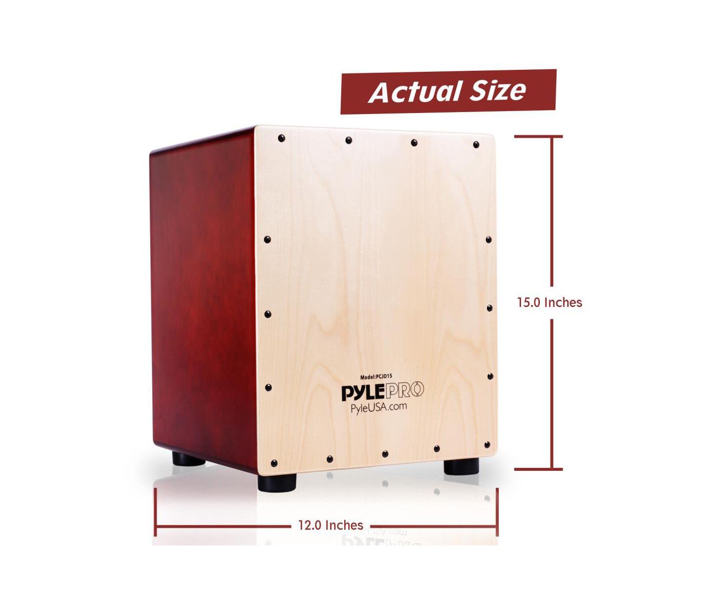 Детская игрушка Pyle Hand-Crafted Wooden Stringed Jam Cajon, цвет: Красный — фото 4