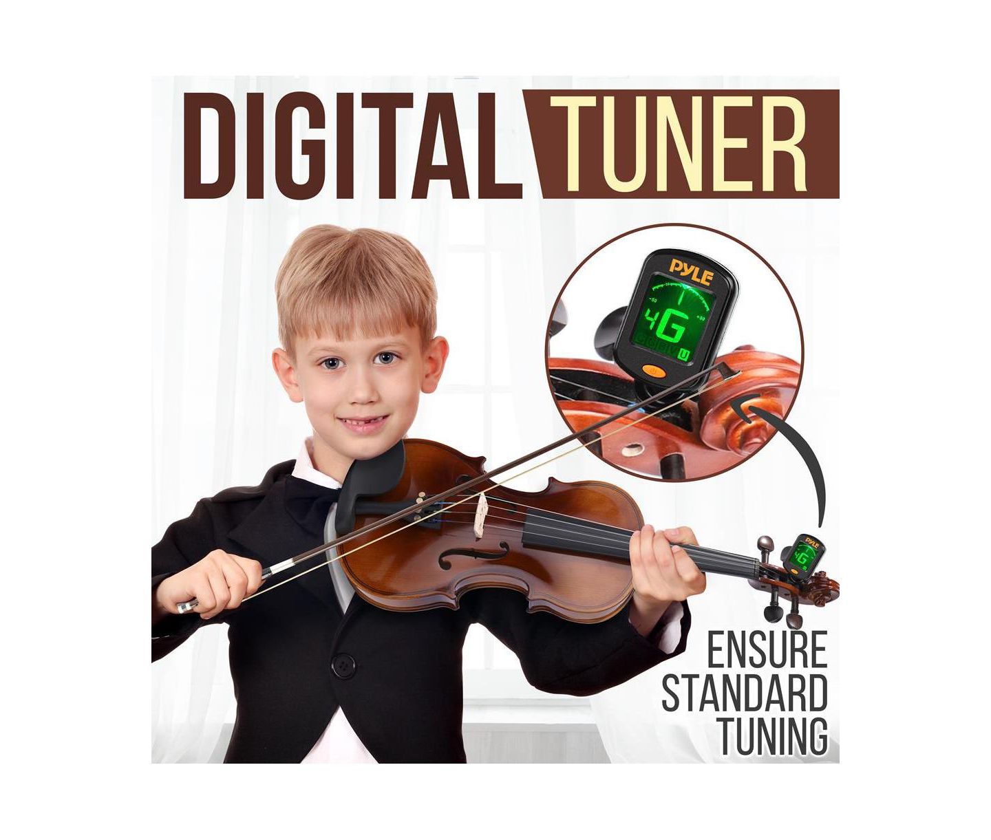 Детские игрушки Pyle 4/4 Student Digital Tuner Violin Kit, Ages 5+ — фото 4