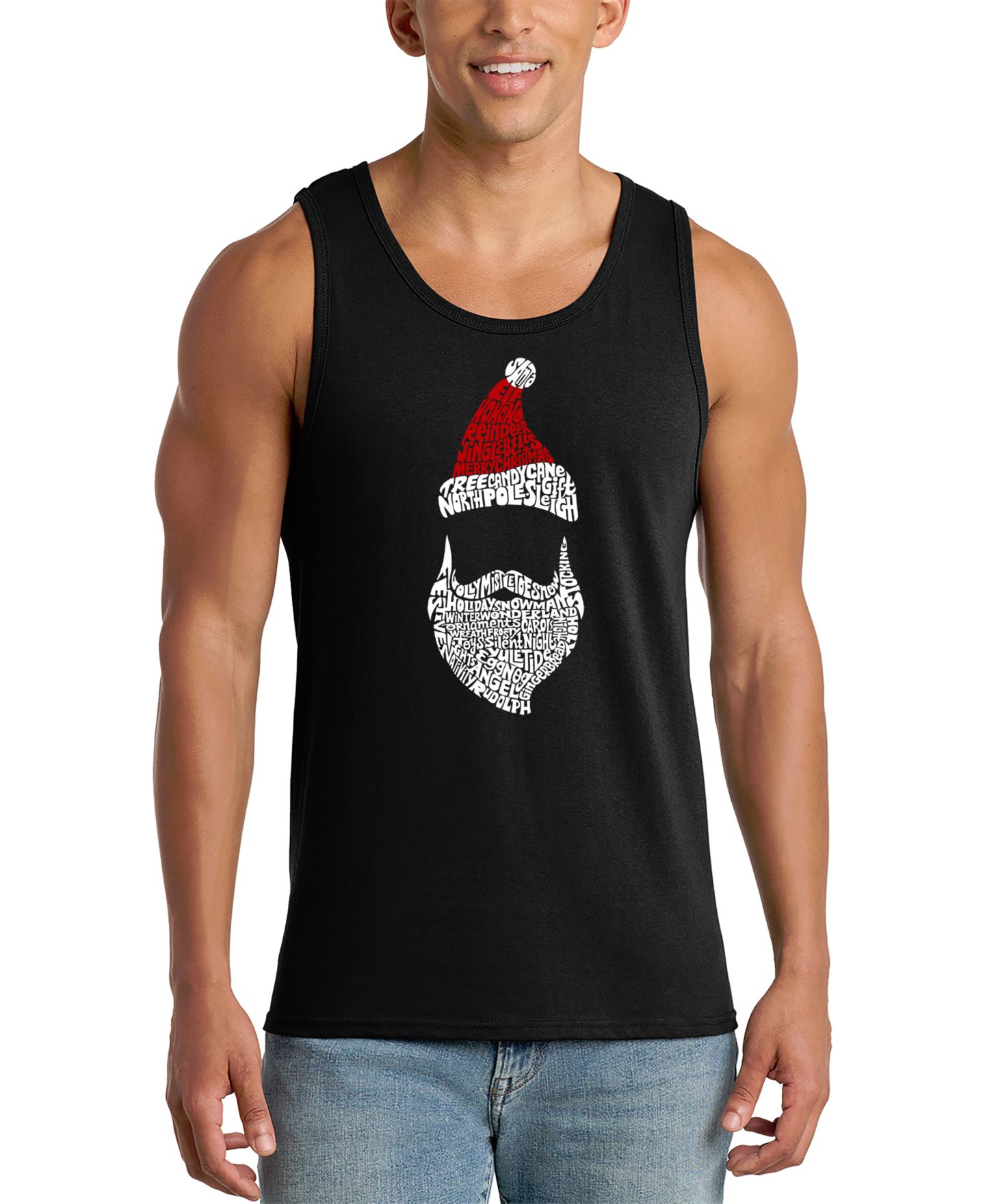 Мужской топ LA Pop Art Christmas Santa Graphic, цвет: Чёрный — фото 1
