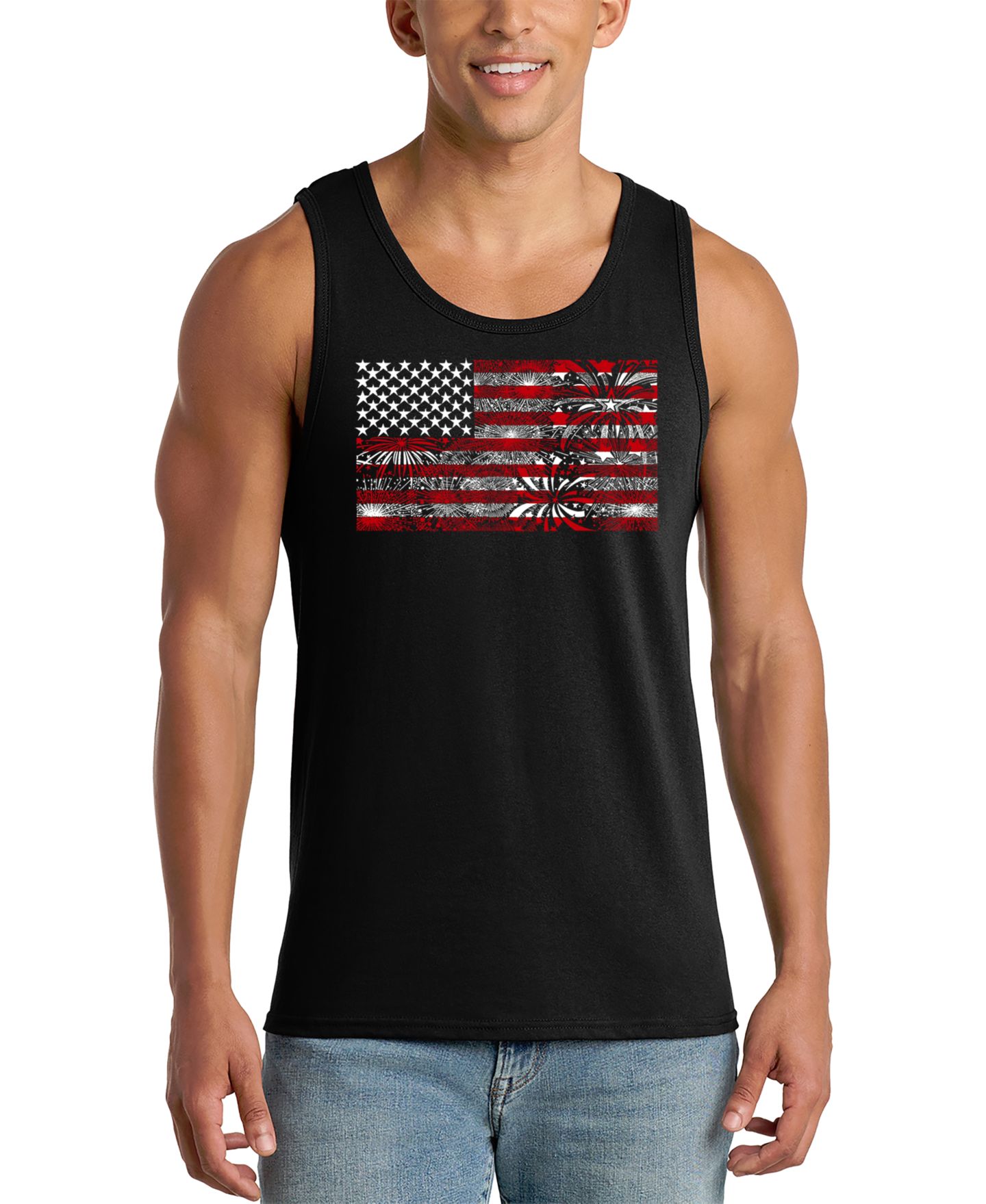 Мужской топ LA Pop Art USA Flag Patriotic Motivational Graphic, цвет: Чёрный — фото 1