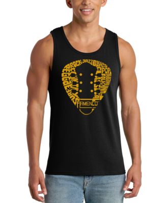 Men's Electric Guitar Neck Circular Word Art Graphic Tank Top