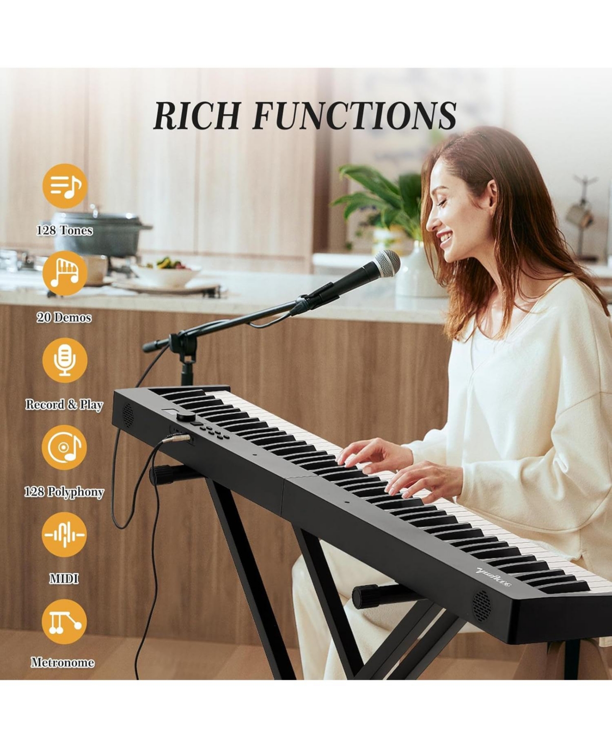 gaomon 88-Key Full Size Portable Folding Keyboard