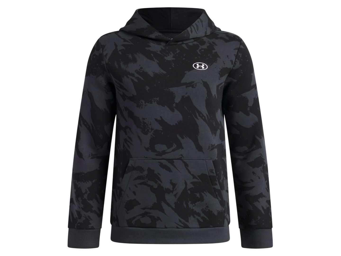 Худи Under Armour Rival Fleece Printed для мальчиков, цвет: Чёрный — фото 1