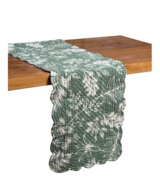 Everview Sage Botanical Quilted Table Runner 14" x 51
