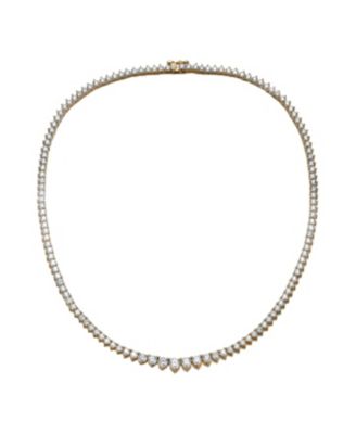 Elegant Cubic Zirconia Graduated Tennis Chain Necklace