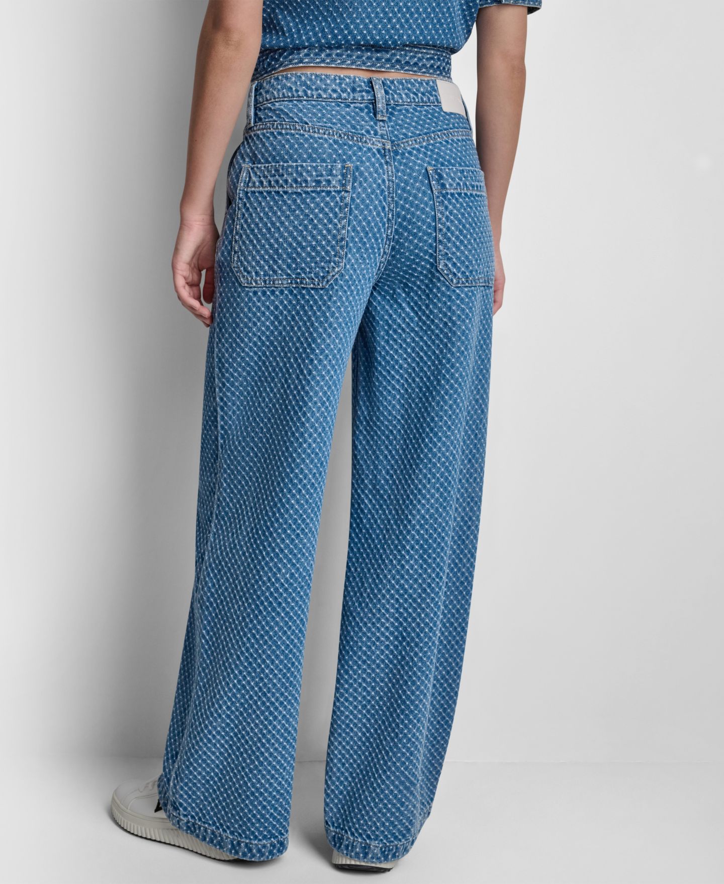 Женские джинсы DKNY Jeans Mid-Rise Wide-Leg Boucle, цвет: Midwood — фото 8