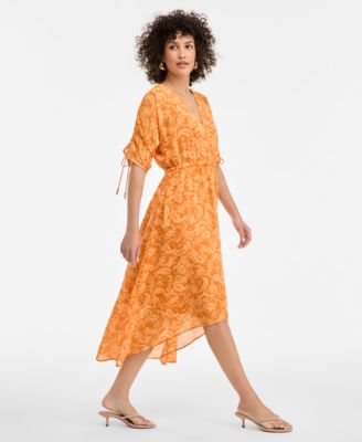 macys beach dresses Cupshe Women's Azure Shore Maxi Dress Featuring a V CUPSHE In Mykonos Ornate Midi