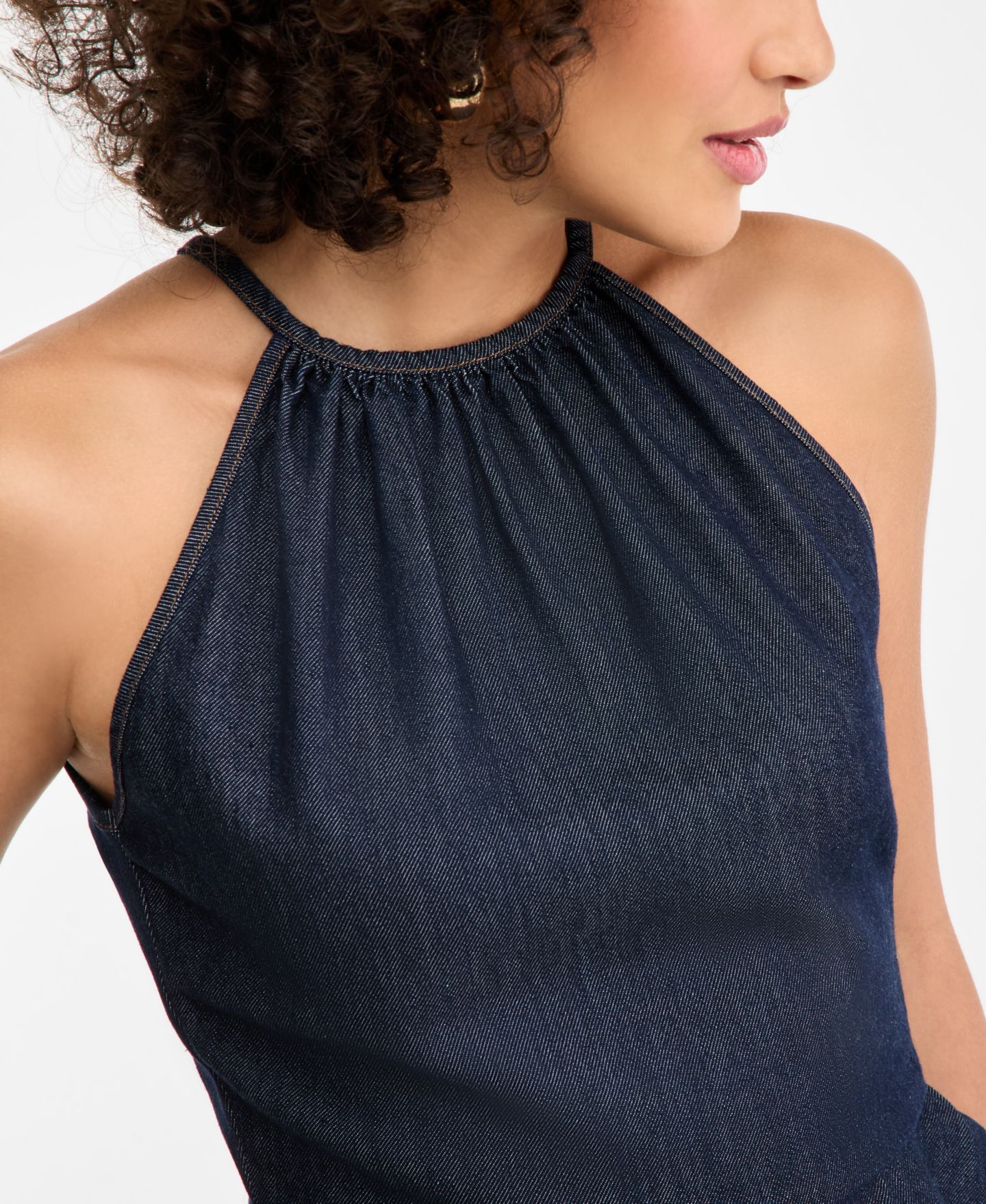 Женский топ I.N.C. International Concepts Denim Peplum Halter Top, цвет: Варёный — фото 4