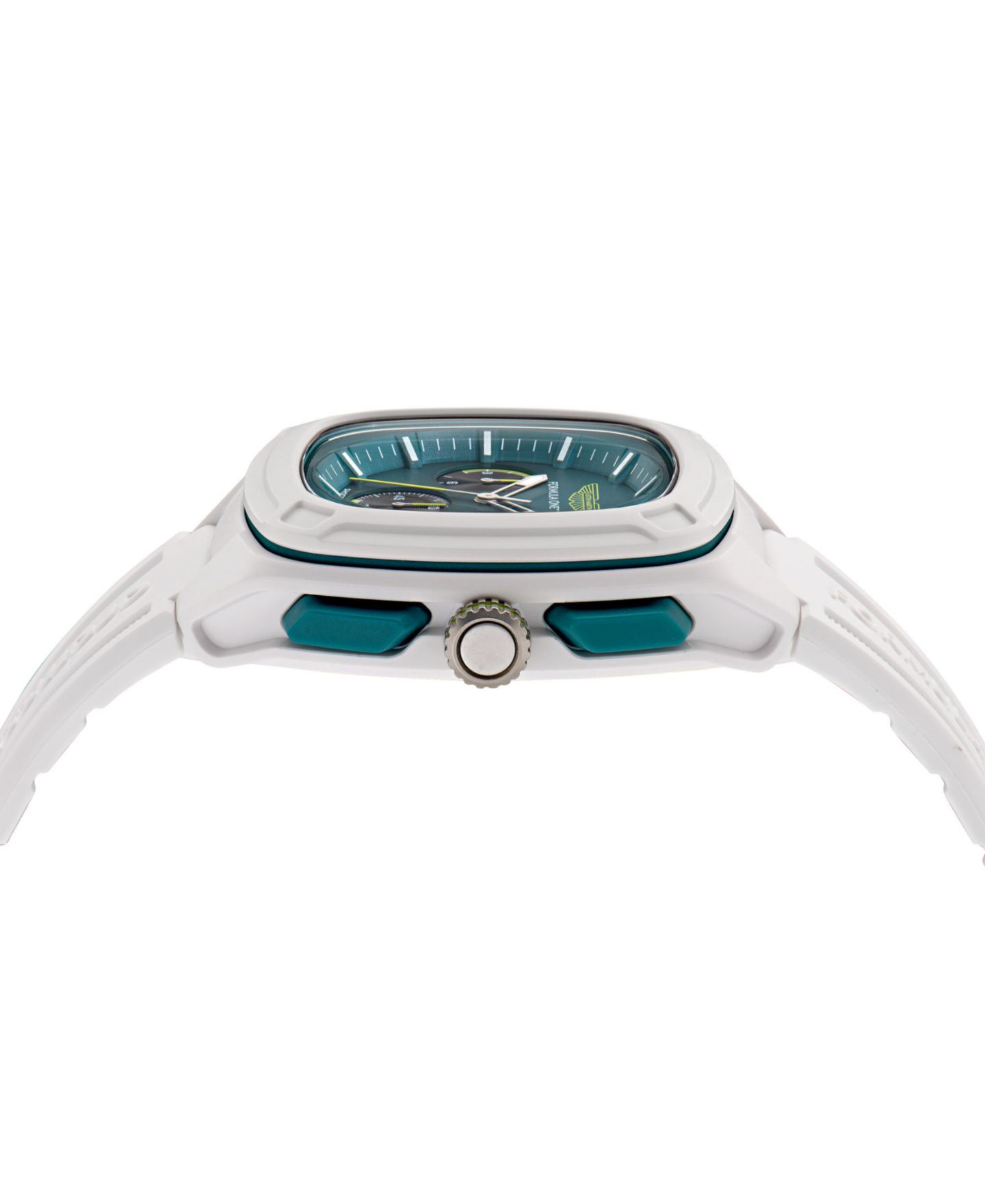 Мужские часы Aston Martin F1 OVR Chronograph Date Quartz White Silicone 44mm — фото 3