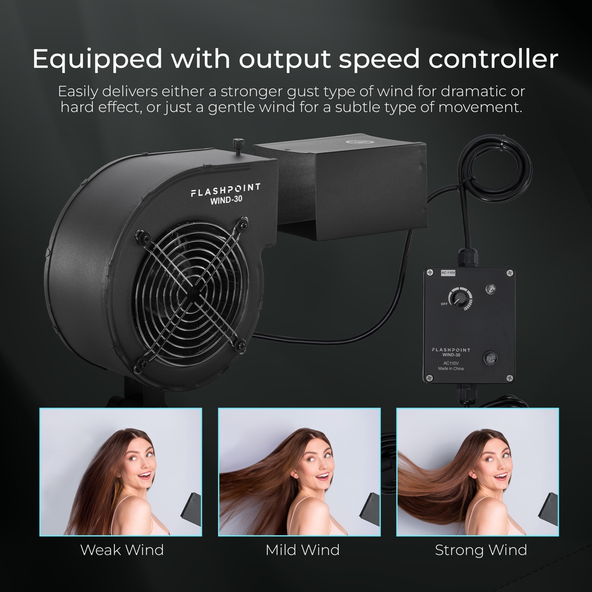 Flashpoint Wind 30 Ac-Powered Studio Fan