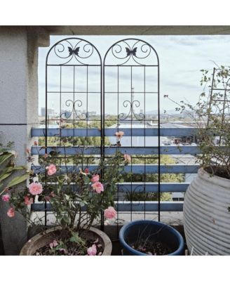 Metal Garden Trellis 71" x 19.7" Rustproof Trellis for Climbing Plants Outdoor Flower Support