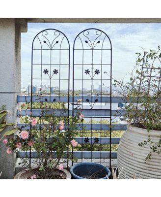 Metal Garden Trellis 86.7" x 19.7" Rustproof Trellis for Climbing Plants Outdoor Flower Support