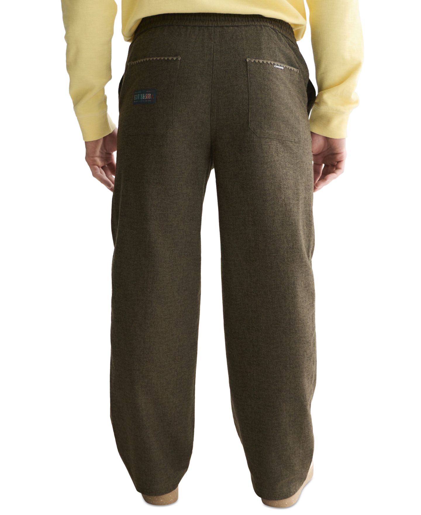 Мужские брюки SCOTCH & SODA Otis Melange Relaxed-Fit, цвет: Тёмно-зелёный меланжевый — фото 4