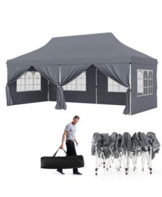 10 x 20 Feet Pop up Canopy with 6 Sidewalls and Windows and Carrying Bag for Party Wedding Picnic