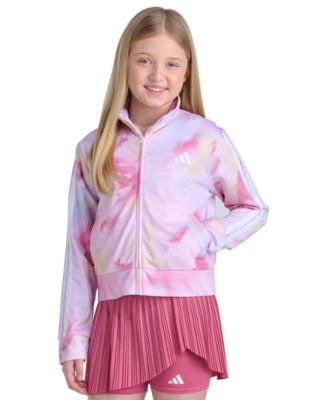 Girls' 8-16 Long-Sleeve Full-Zip Printed Tricot Jacket