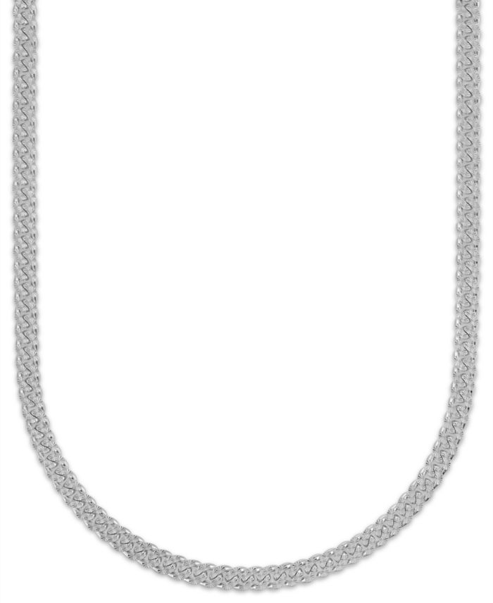 Men's Starburst Diamond-Cut Cuban Link Chain Necklace in Sterling Silver