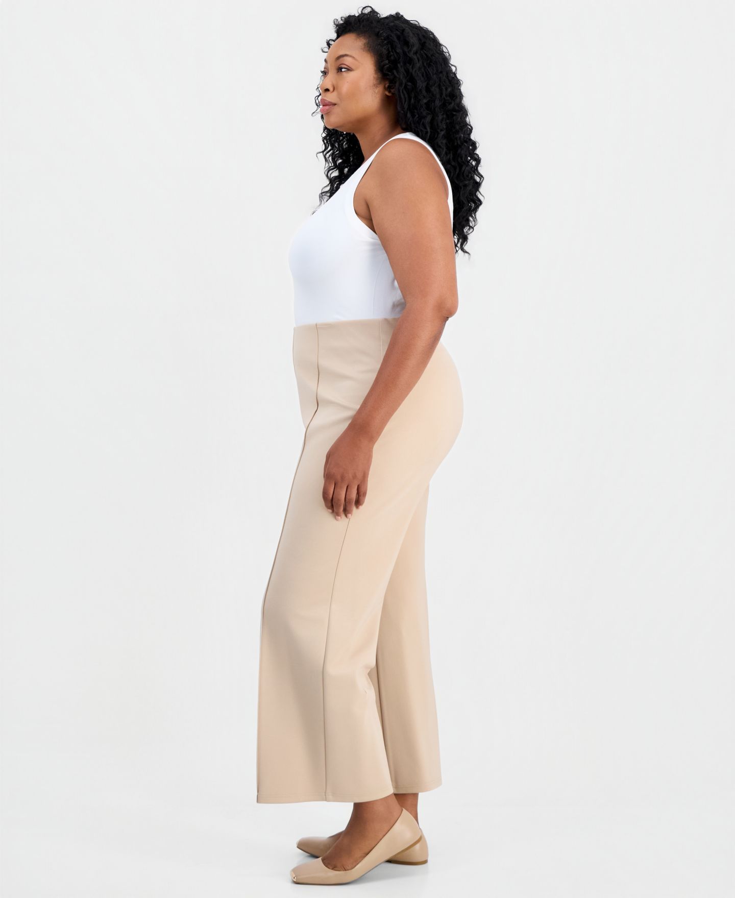 Женские брюки JM Collection Plus Size Wide-Leg Relaxed-Fit, цвет: Кофейный — фото 2