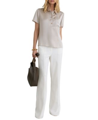 Women's Silk Half-Button Short-Sleeve Shirt
