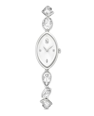大理石台座付きハンドクリップ　淑女の手　シルバー&ホワイト　フランスアンティーク Swarovski Gema Crystal Bracelet Watch 27 x 20mm - Macy's