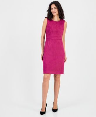 Women's Crewneck Scuba Sleeveless Sheath Dress