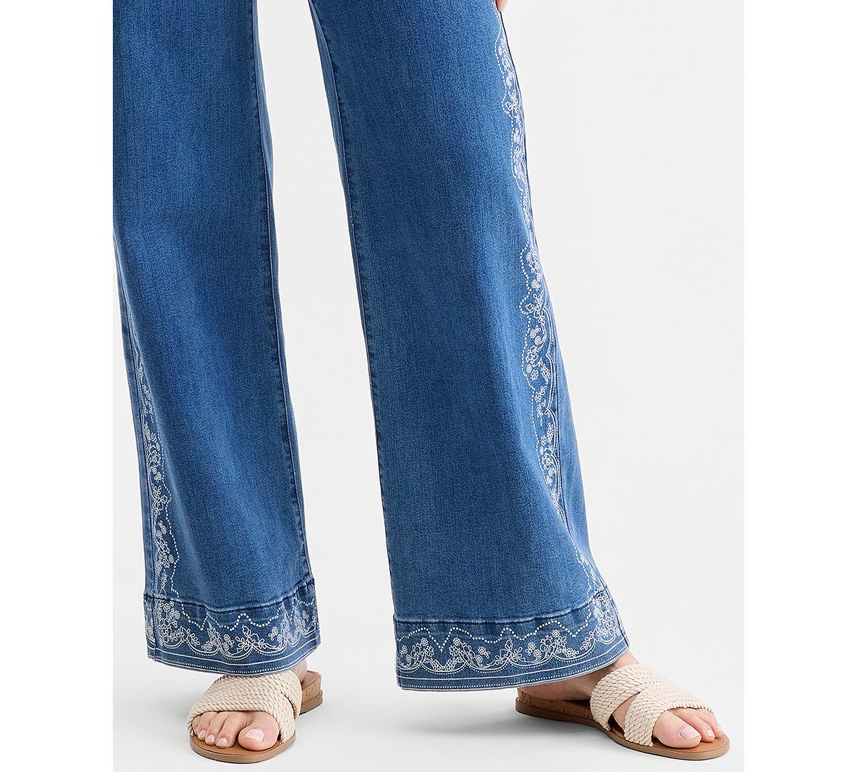 Style & Co Women's Printed High-Rise Five-Pocket Wide-Leg Jeans, Macy's Exclusive view 6 — MAYCSS fashion products