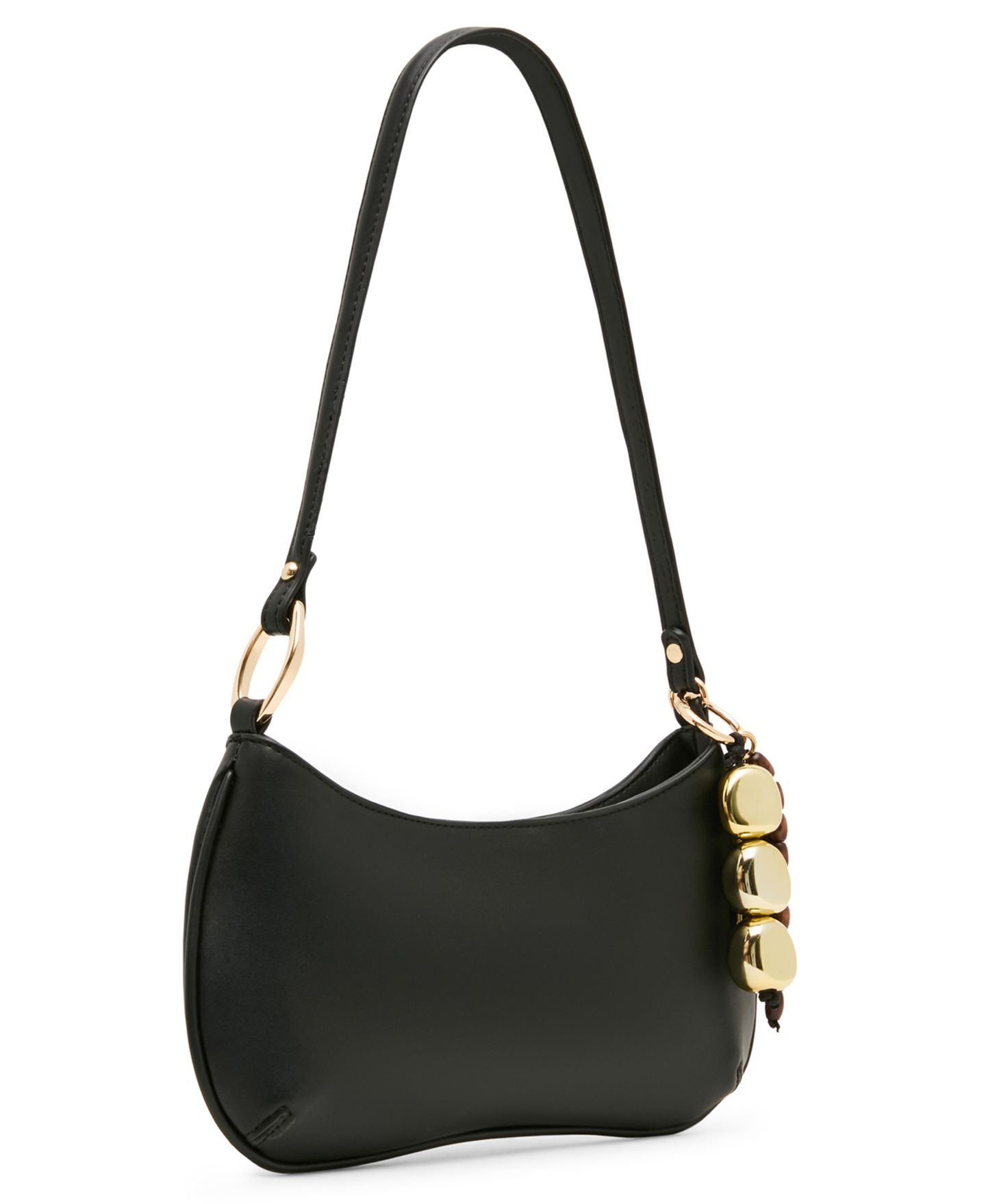 Женская сумка Steve Madden Sabine Pebbled and Tassled Small Shoulder Handbag, цвет: Чёрный — фото 3