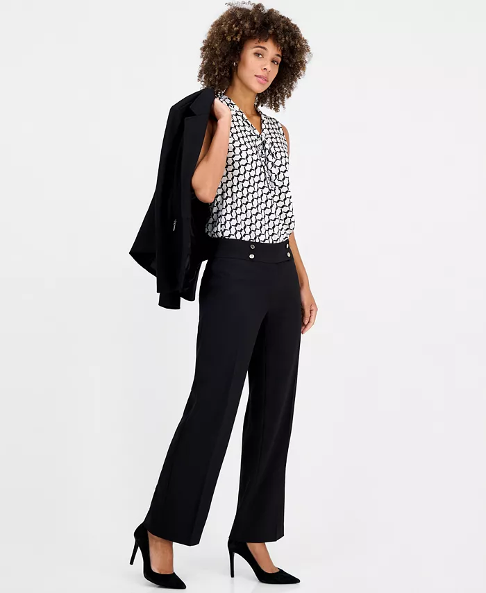 Women's Extended-Tab Fly-Front Wide-Leg Pants - thumbnail 2