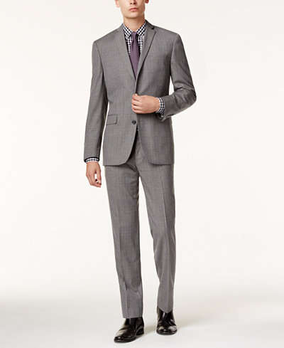 Bar III Men's Slim-Fit Gray Glen Plaid Suit Separates, Only at Macy's