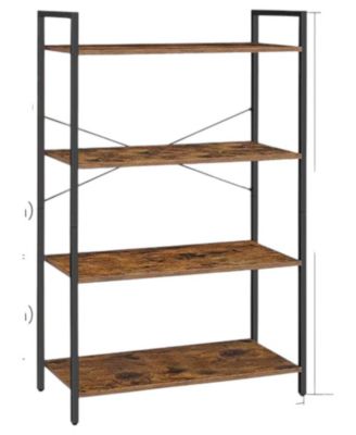 Modern 4 Tier Tall Bookshelf Organizer Display Shelf Unit