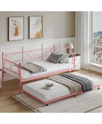 Twin Daybed with Trundle, Day Bed with Trundle Bed Twin, Twin Size Mattress Foundation