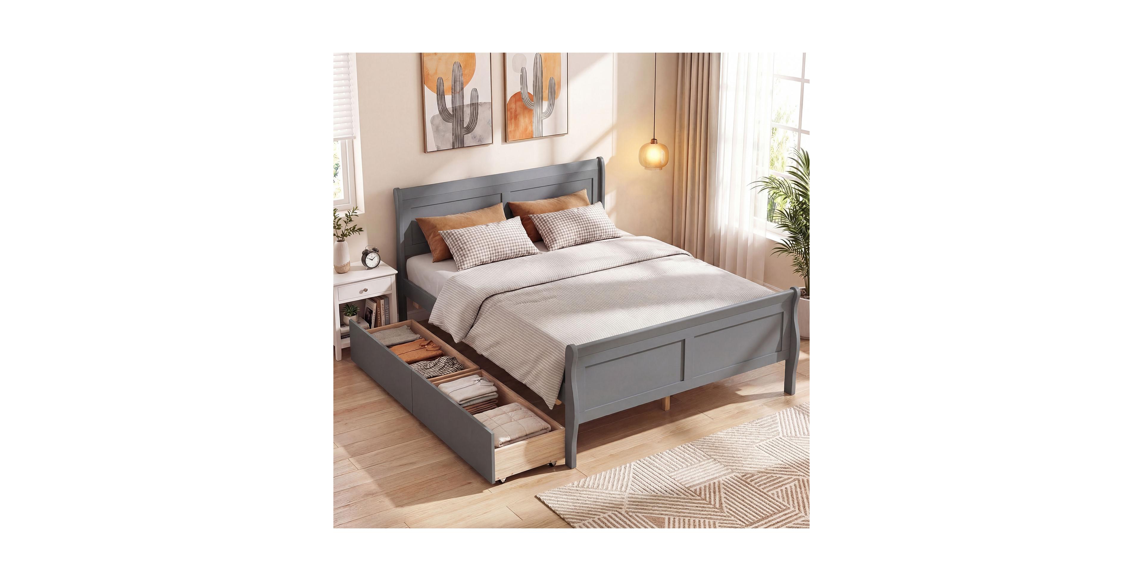 Costway Bed Frame with Storage Drawers