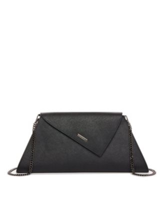 Womens Saffiano Leather Envelope Clutch Purse Crossbody Evening Bag with Chain Strap Elegant Handbag