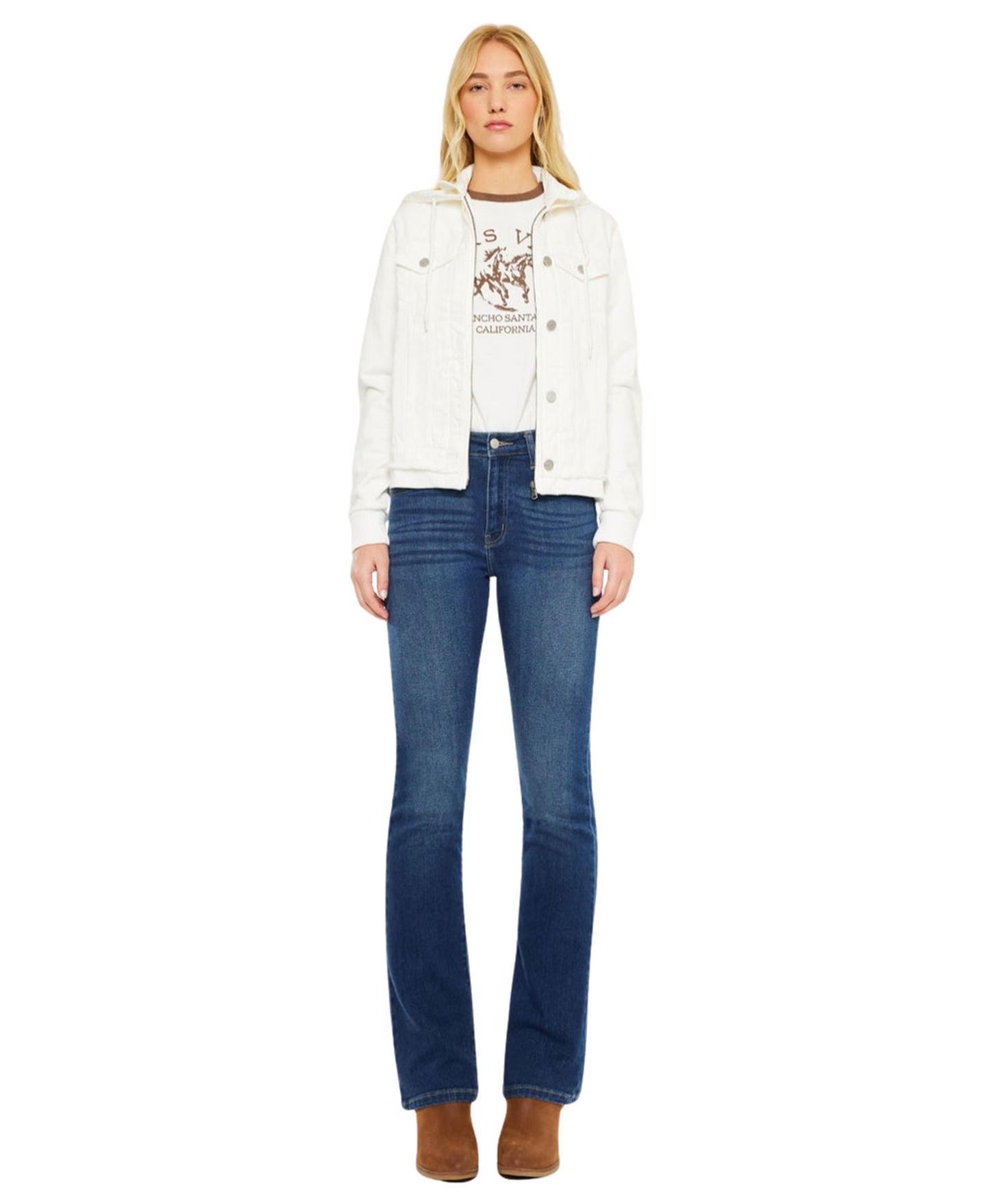 Женская куртка KanCan Eleni Hooded Denim Jacket, цвет: Белый — фото 7