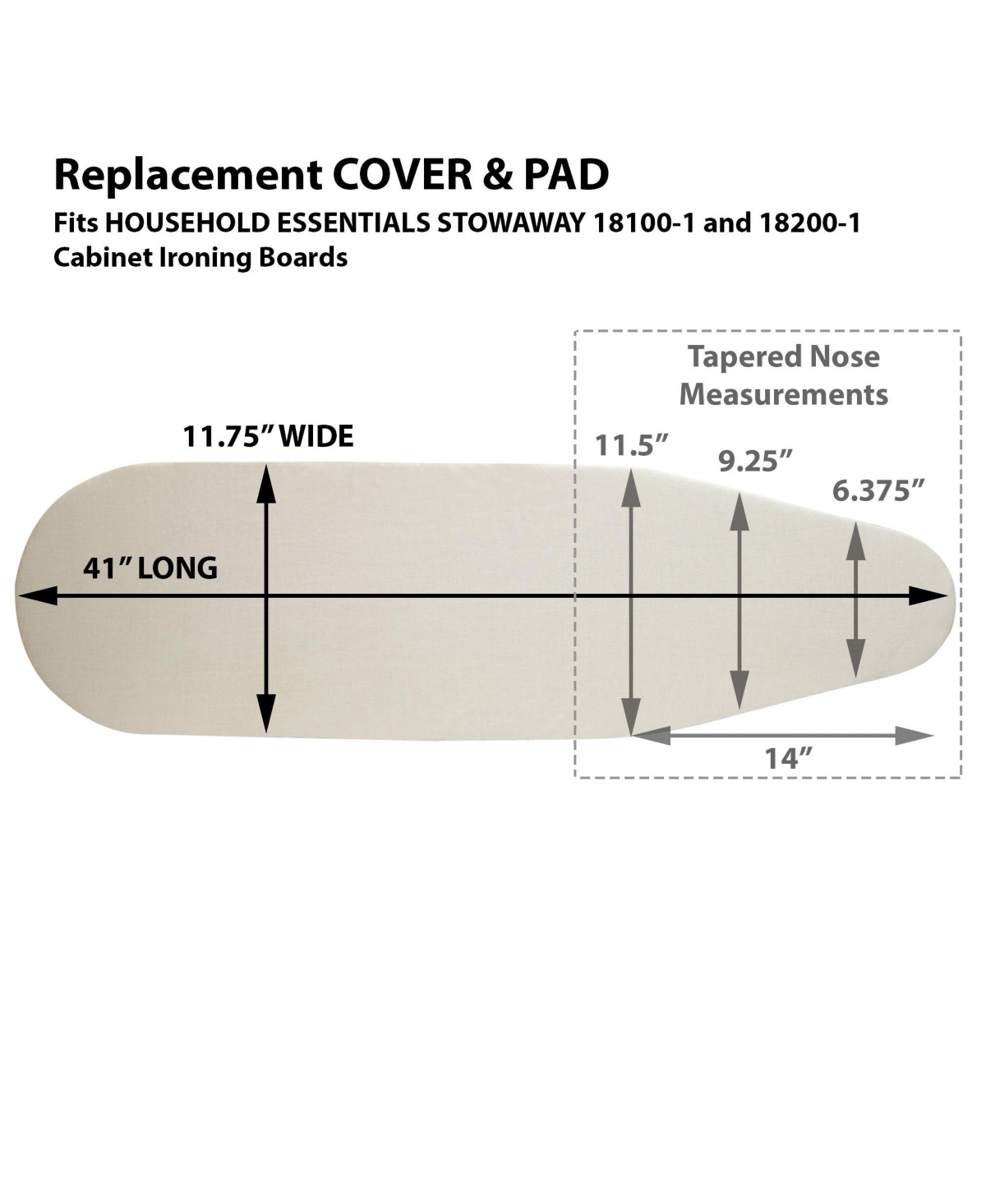 Household Essentials Stow Away Tabletop Ironing Board Cover