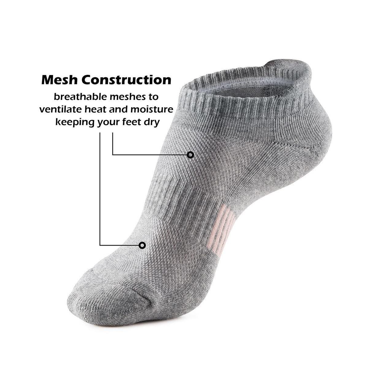 Gallery Seven Women's Ankle Socks 5-Pairs Cushioned and Breathable for Running Casual Wear