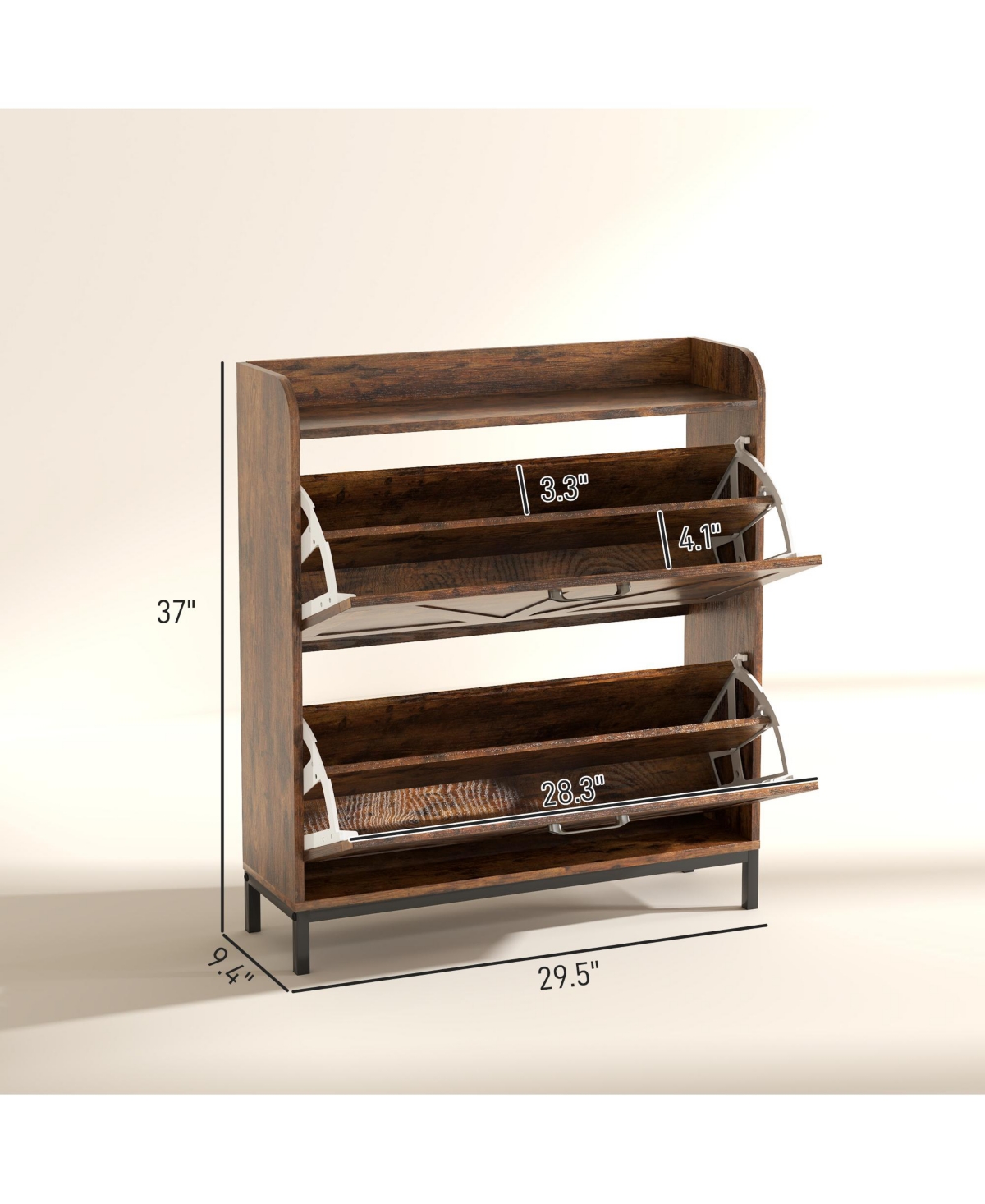 Homcom Narrow Shoe Cabinet, Farmhouse Shoe Storage Cabinet