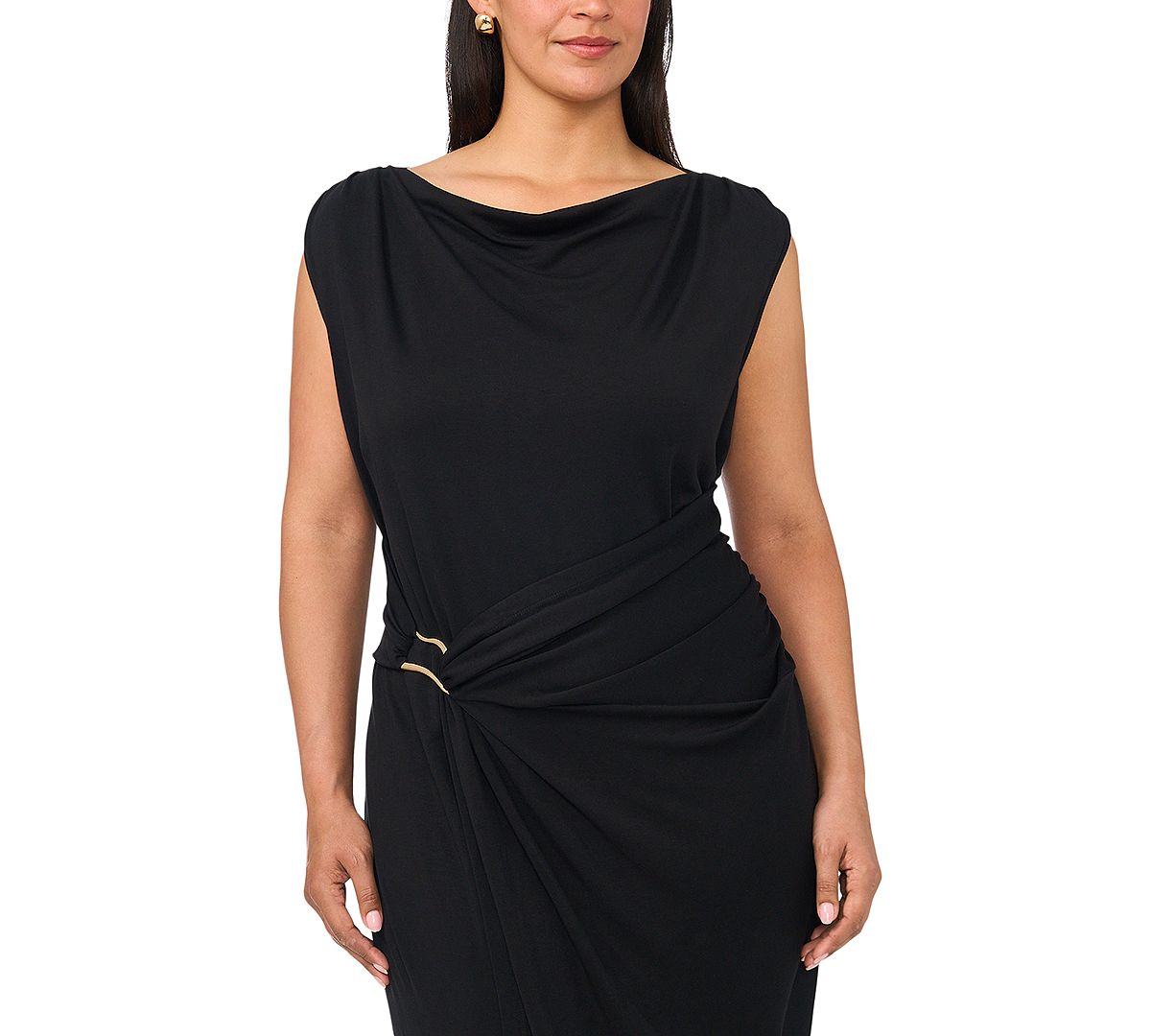 MSK Plus Size Boat Neck Short-Sleeve Midi Dress view 3 — MAYCSS fashion products