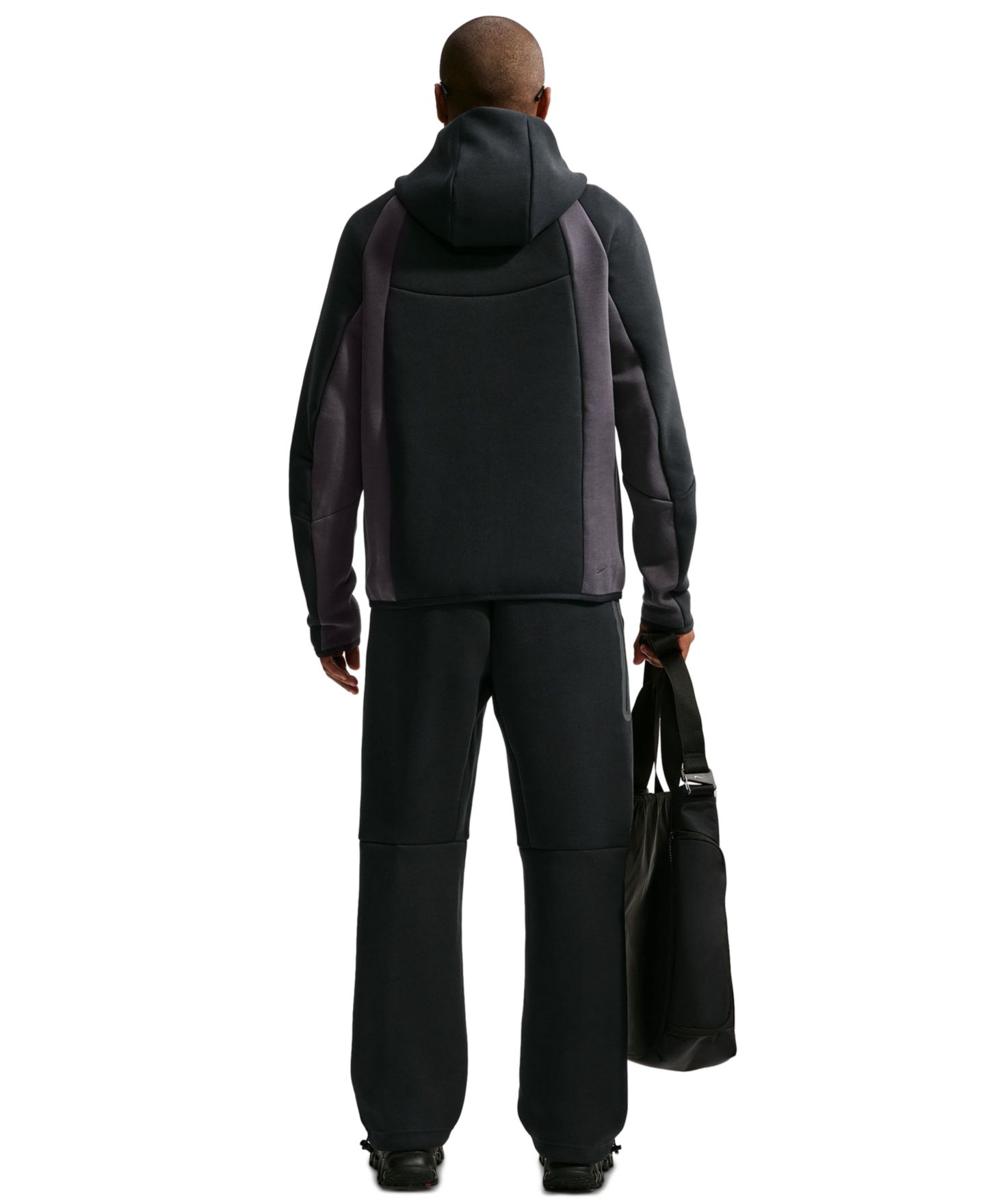 Мужской свитшот Nike Tech Color-Block Full-Zip Fleece, цвет: Чёрный — фото 6