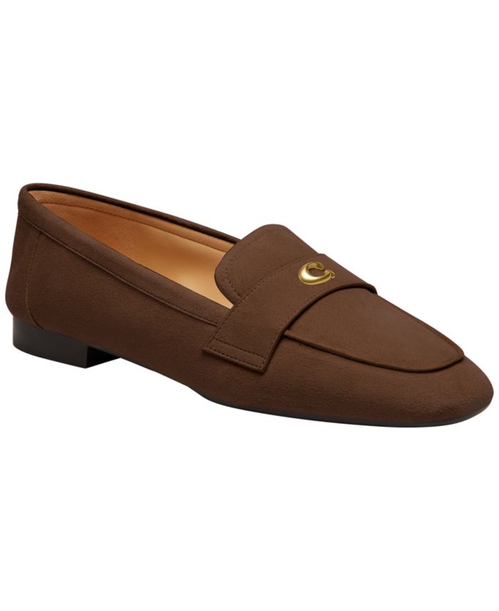COACH Women's Sculpted C Suede Slip-On Loafers
