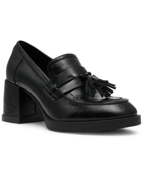 Женские туфли Steve Madden Bettie Block Heel Tassel Loafer Pumps, цвет: Чёрный кожаный