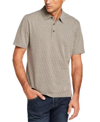 Men's Short-Sleeve Diamond Jaquard Polo Shirt