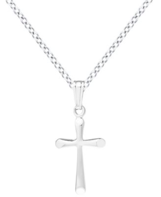 Kids' Flared Cross Pendant Necklace in Sterling Silver